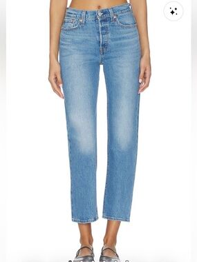Levi's Light Blue Straight-Leg Wedgie Jeans